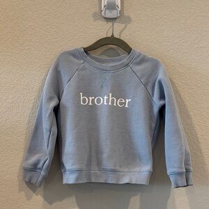Mudpie “Brother” Graphic Crewneck Sweatshirt - Light Blue